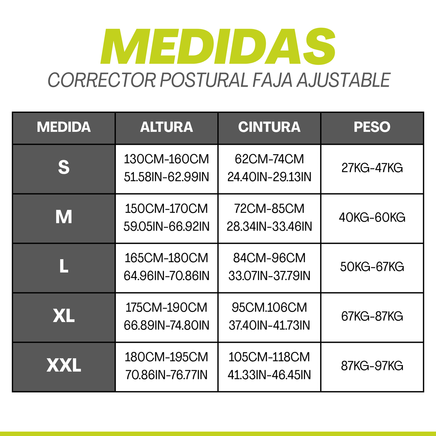 Corrector Postural Faja Ajustable