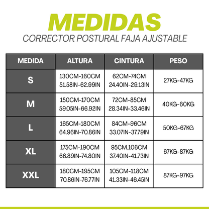 Corrector Postural Faja Ajustable
